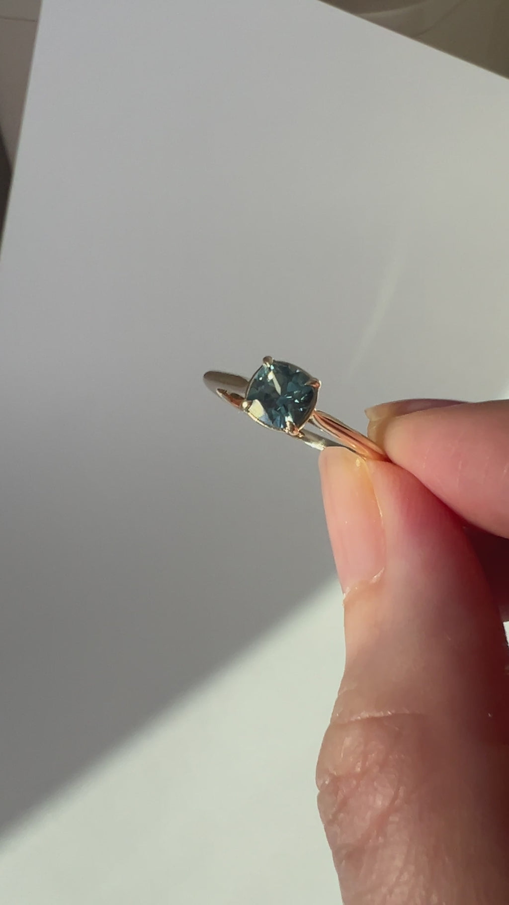 Cushion Cut Montana Sapphire Solitaire. Ready-to-ship