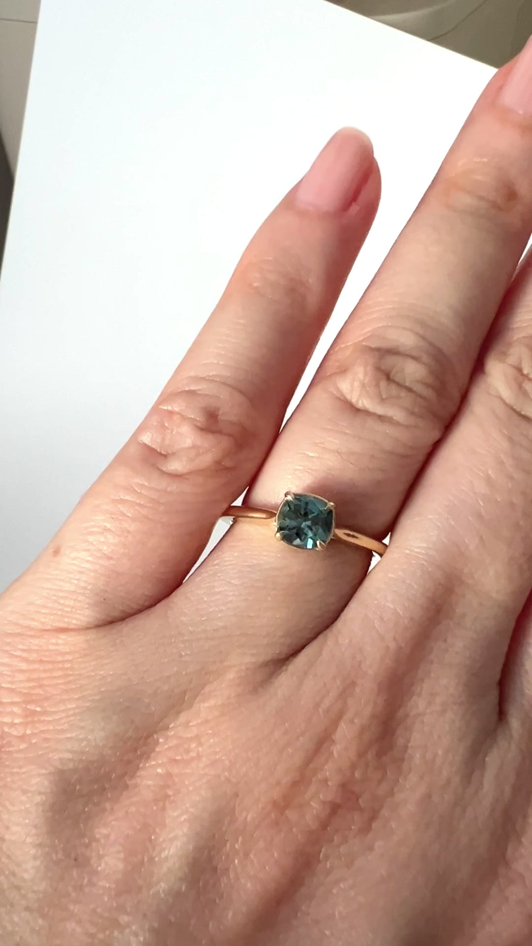 Cushion Cut Montana Sapphire Solitaire. Ready-to-ship