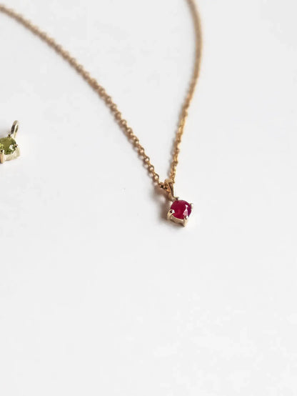 July Birthstone Necklace: Ruby