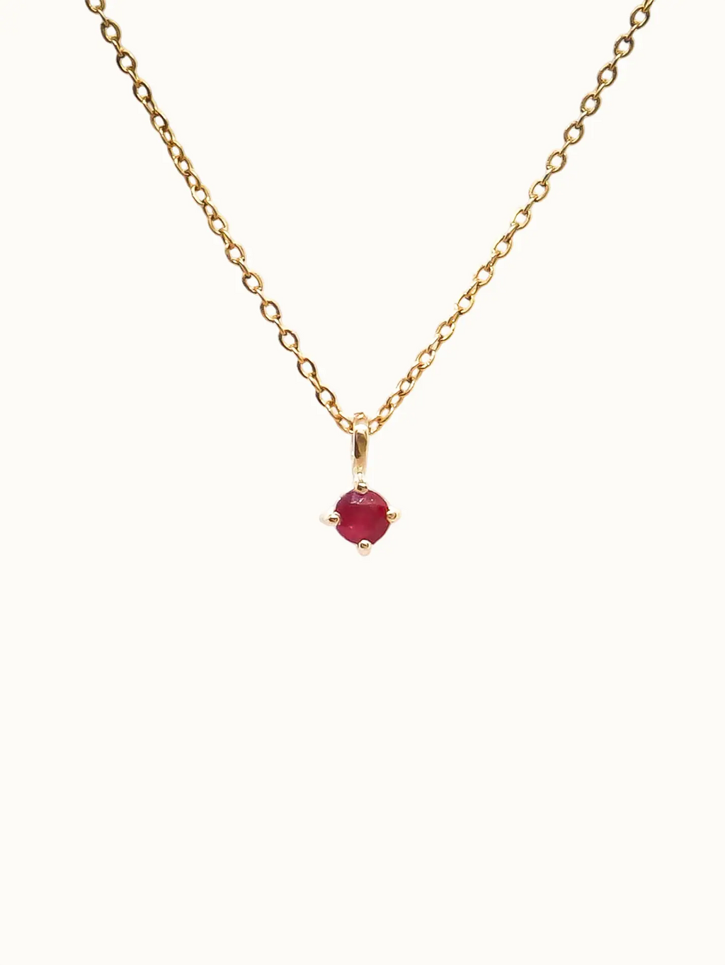 July Birthstone Necklace: Ruby