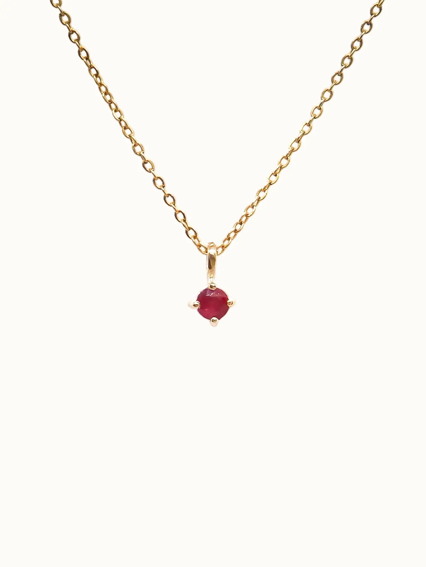 July Birthstone Necklace: Ruby