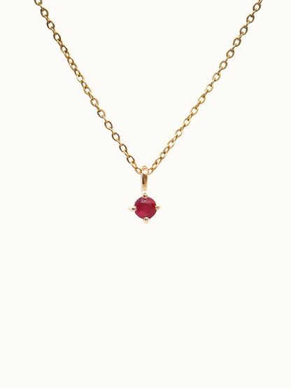 July Birthstone Necklace: Ruby