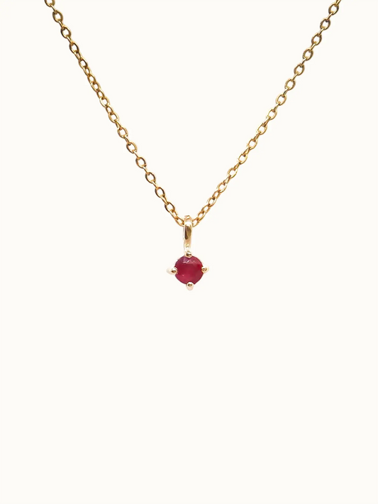 July Birthstone Necklace: Ruby