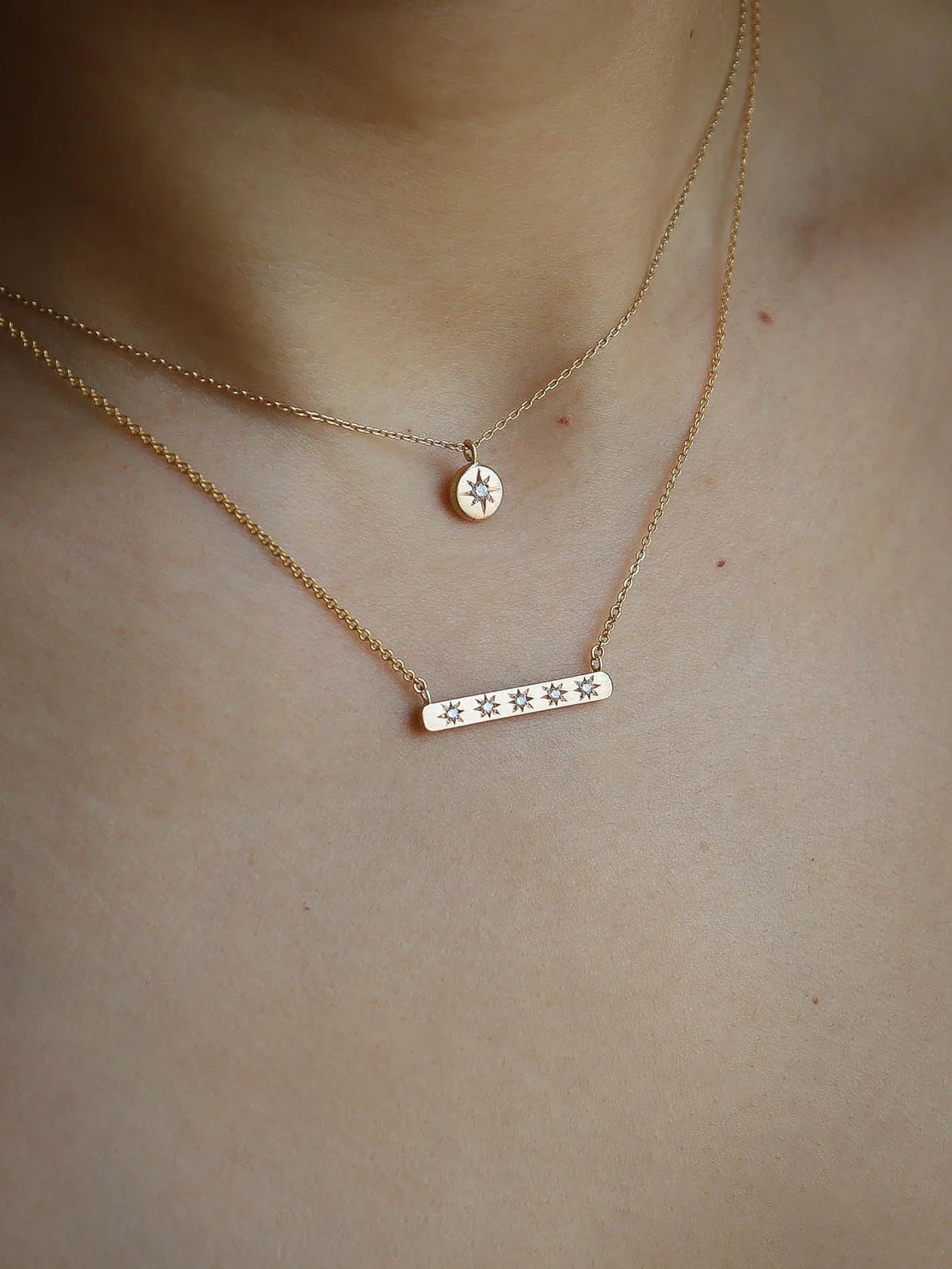 Stardust Bar Necklace With Diamonds - studiocosette.com