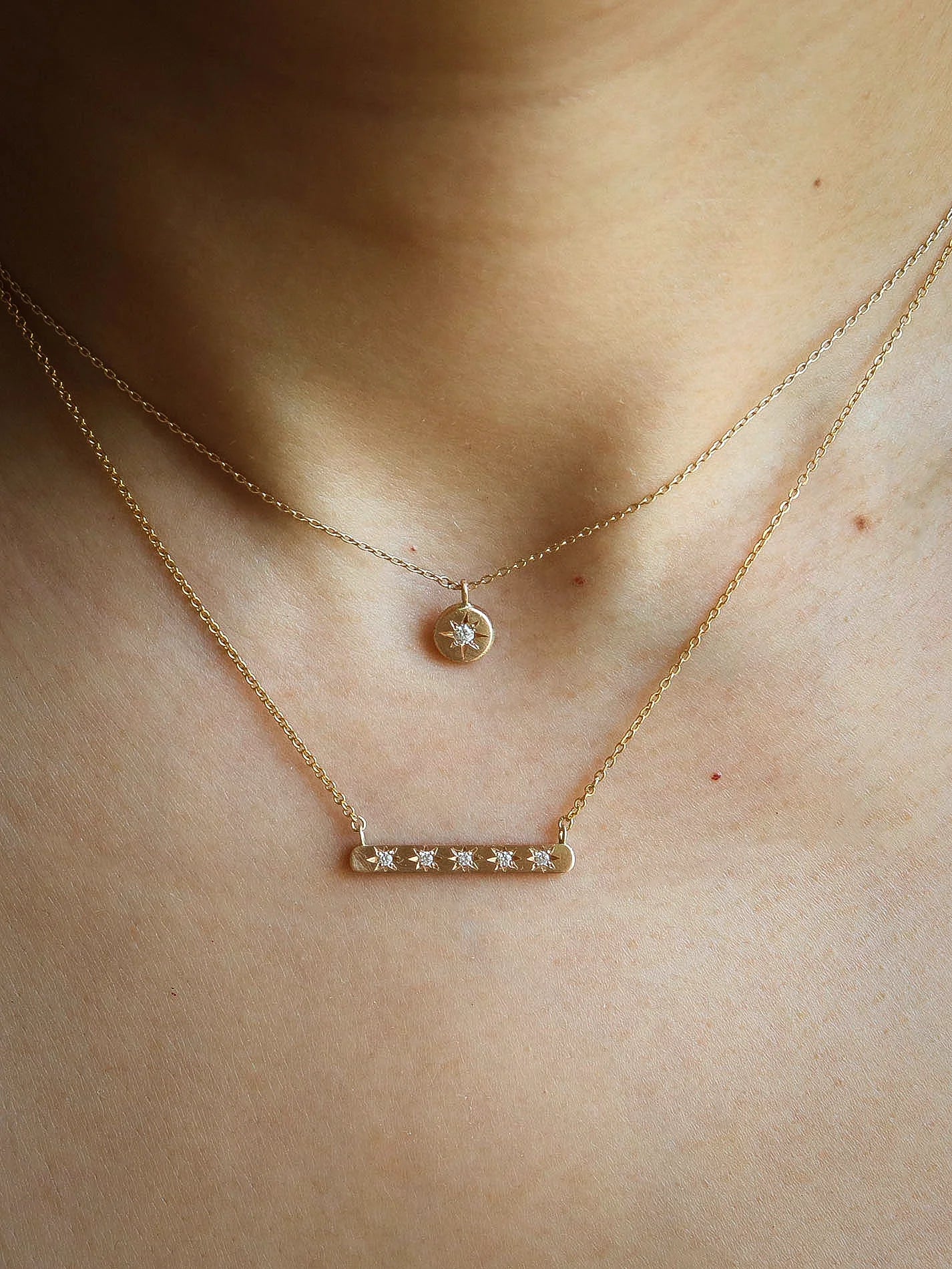 Stardust Bar Necklace With Diamonds - studiocosette.com