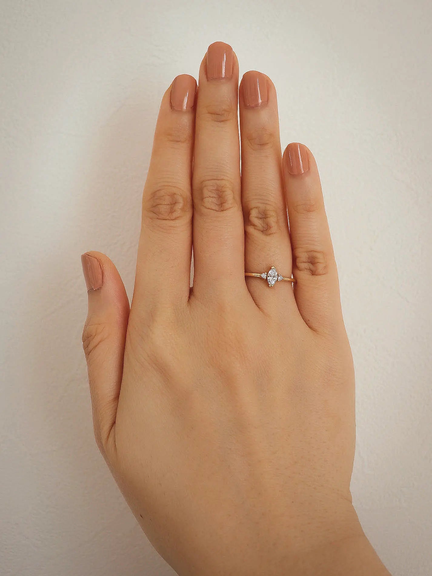 three stone marquise diamond engagement ring - studiocosette