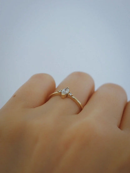 three stone marquise diamond engagement ring - studiocosette