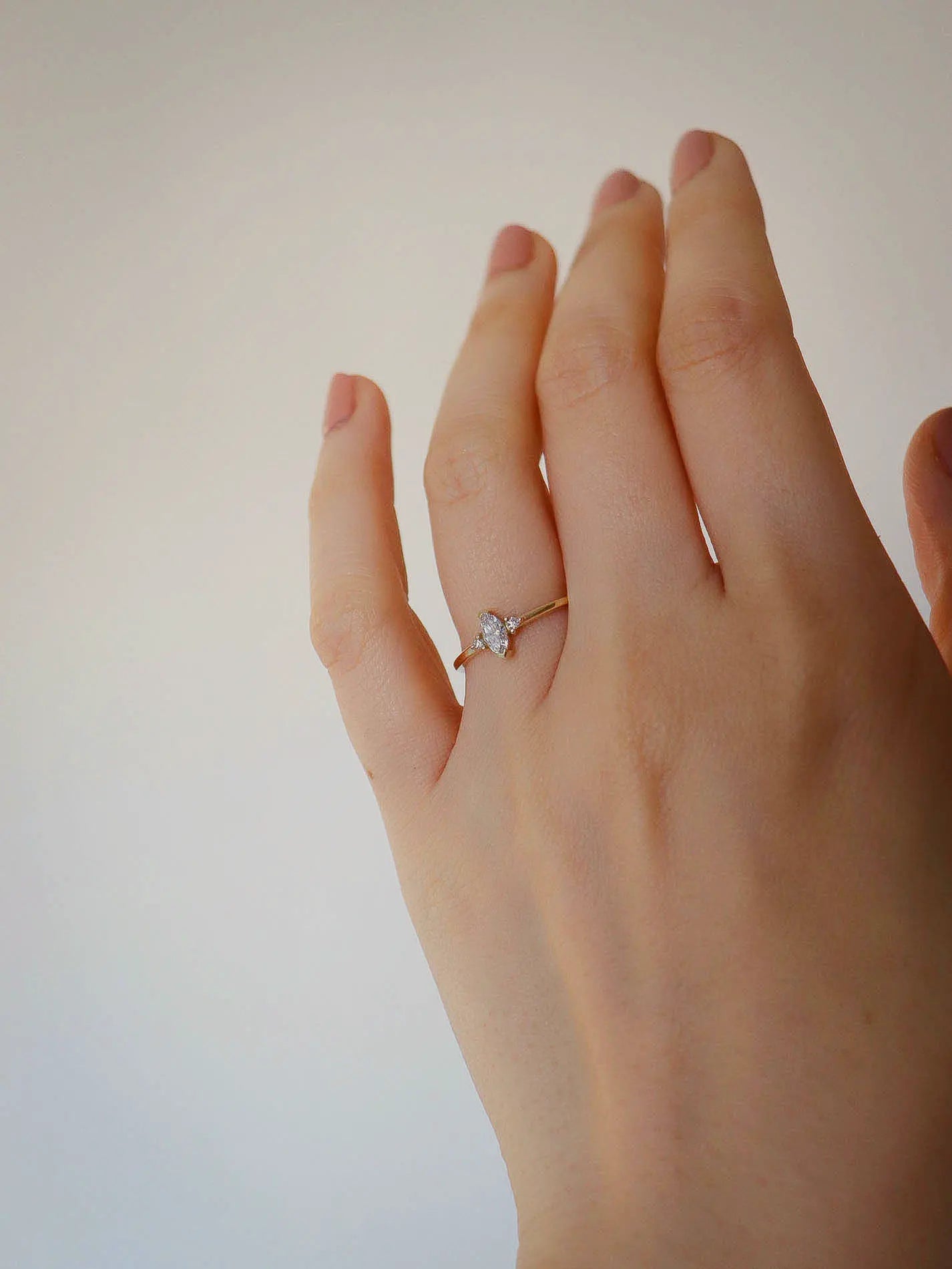 three stone marquise diamond engagement ring - studiocosette