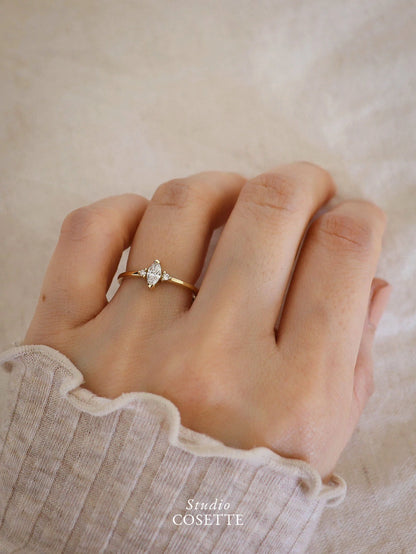 three stone marquise diamond engagement ring - studiocosette