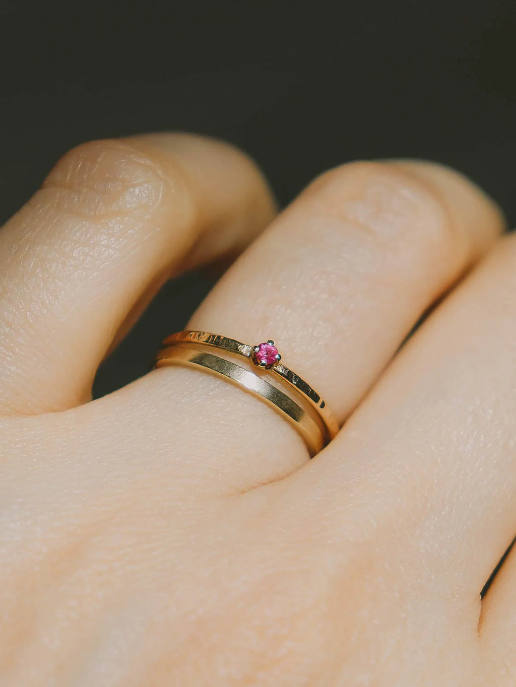 Baby Ruby Solitaire Ring