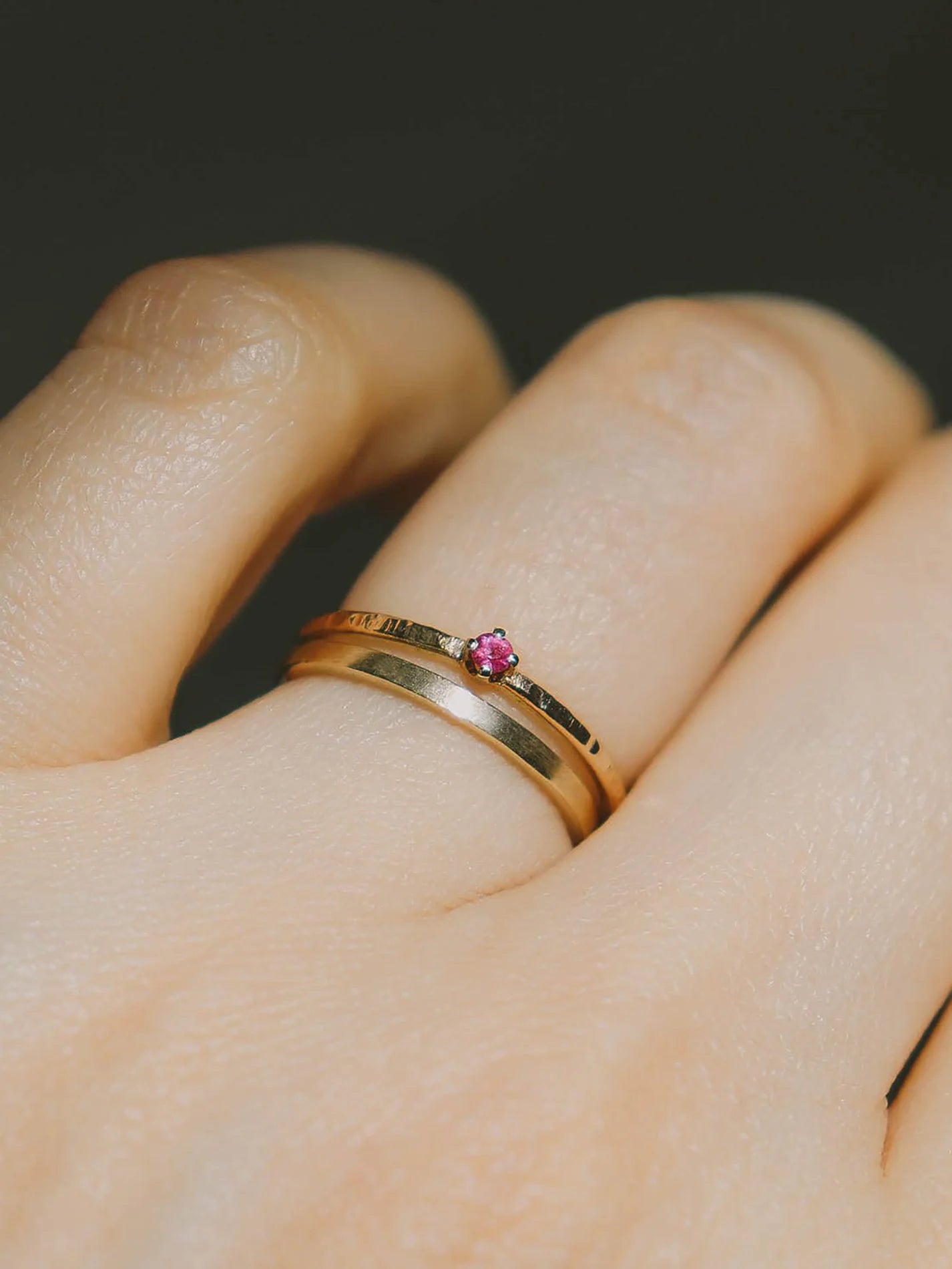 Baby Ruby Solitaire Ring