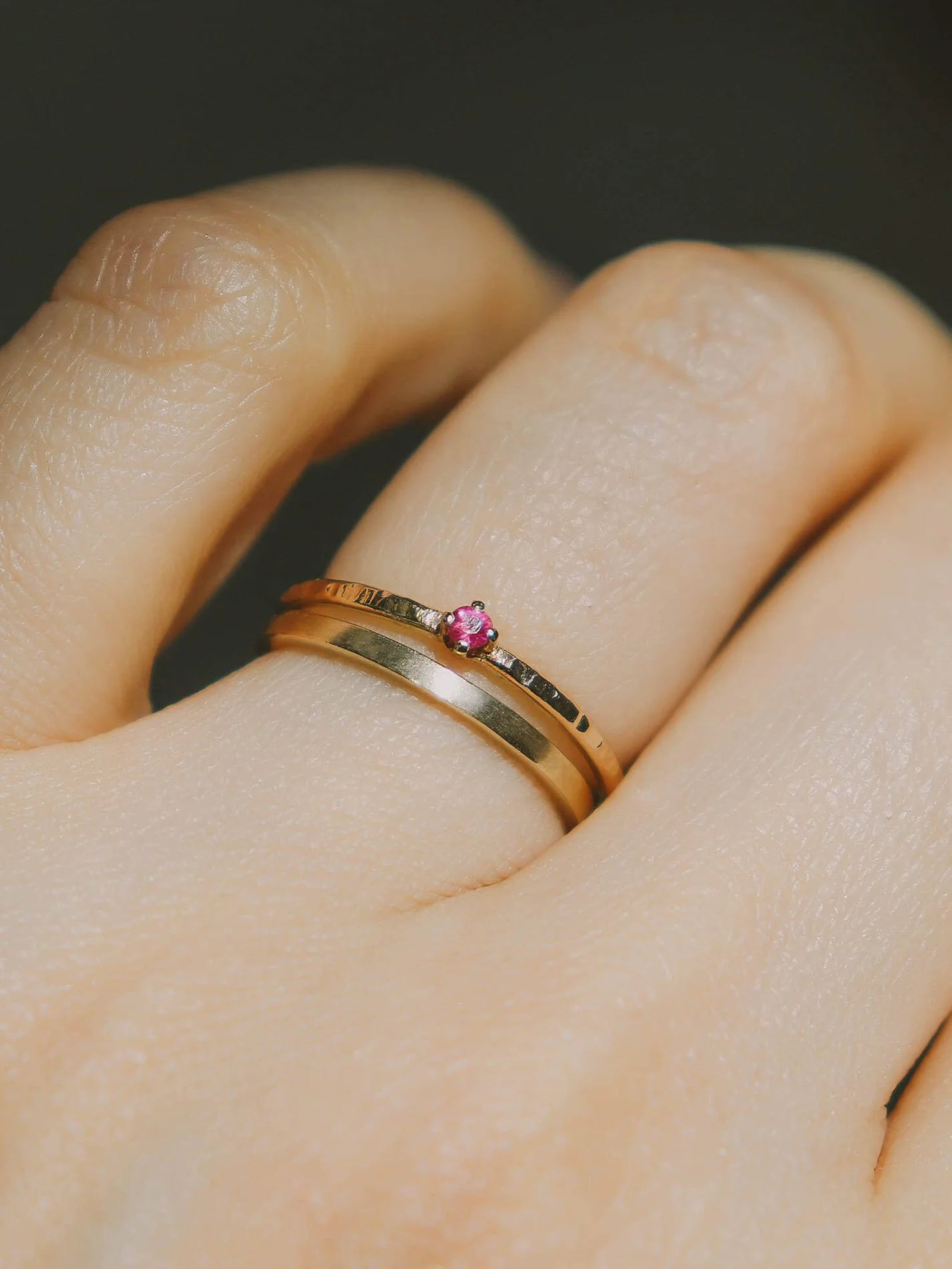 Baby Ruby Solitaire Ring