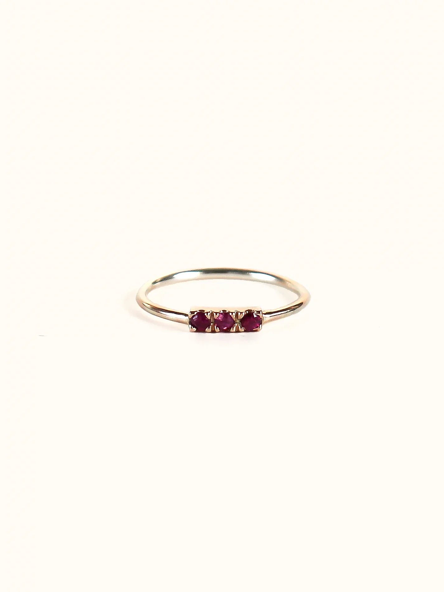 Trio ruby stacking ring