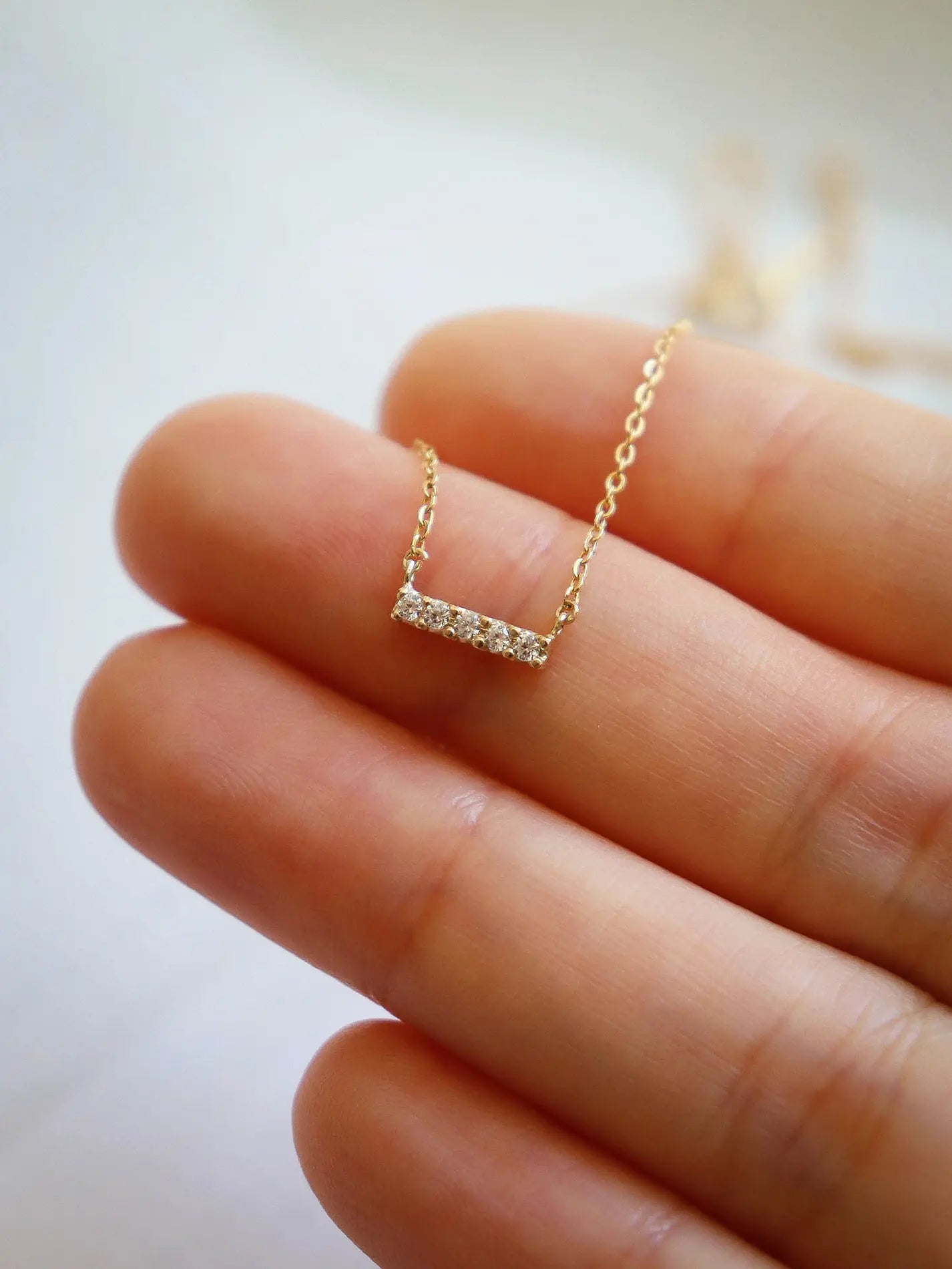wish diamond bar necklace -studio cosette