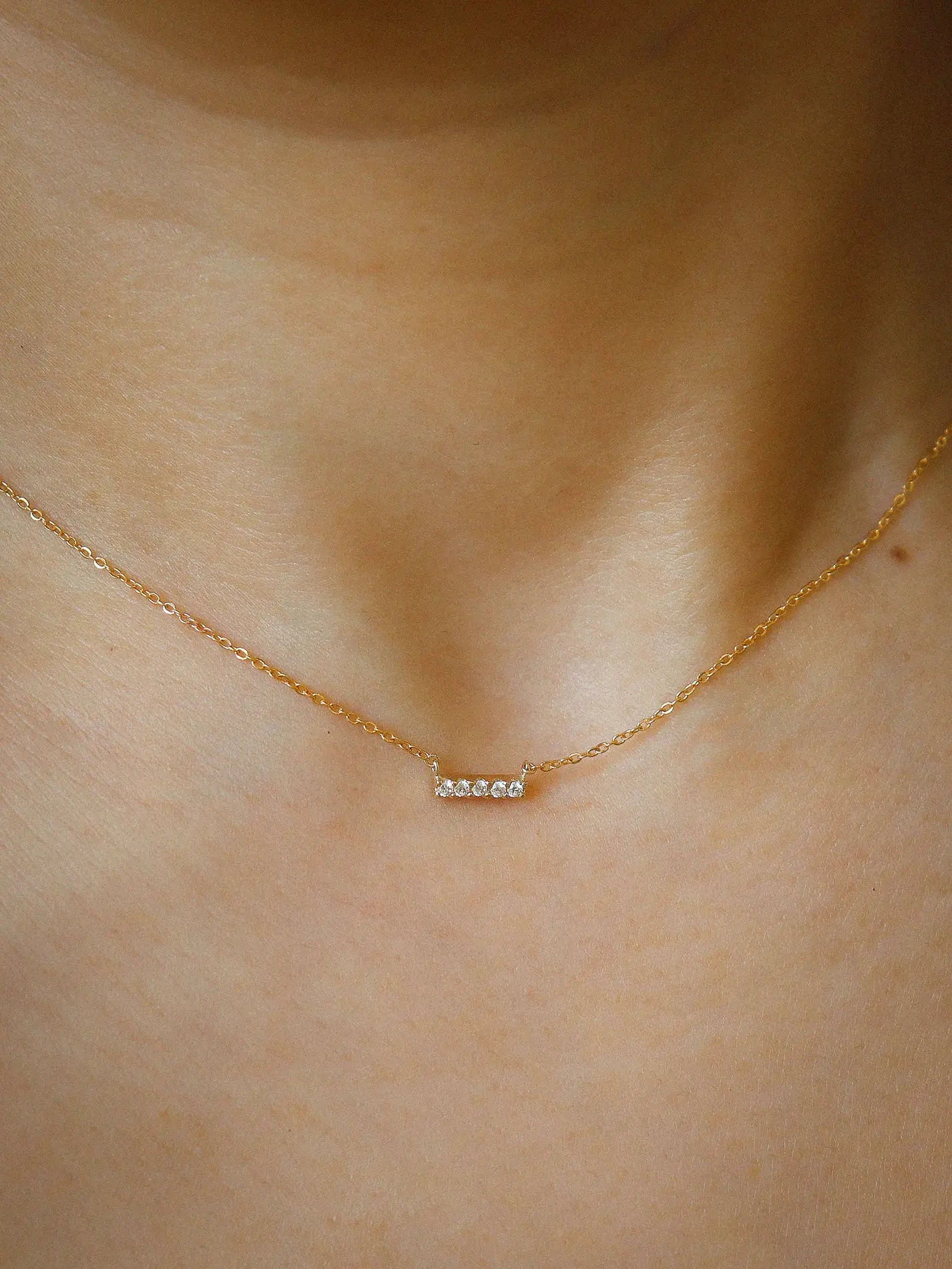 wish diamond bar necklace -studio cosette