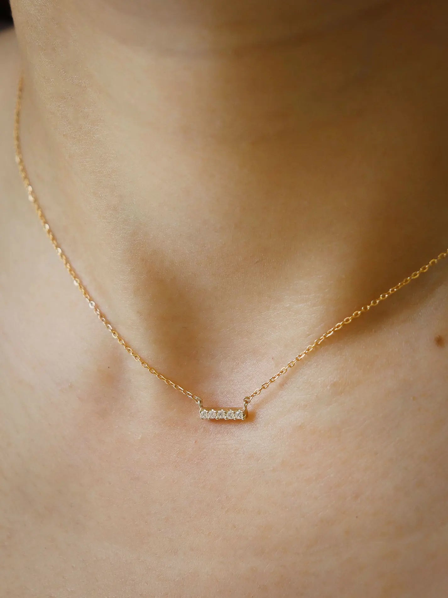 wish diamond bar necklace -studio cosette