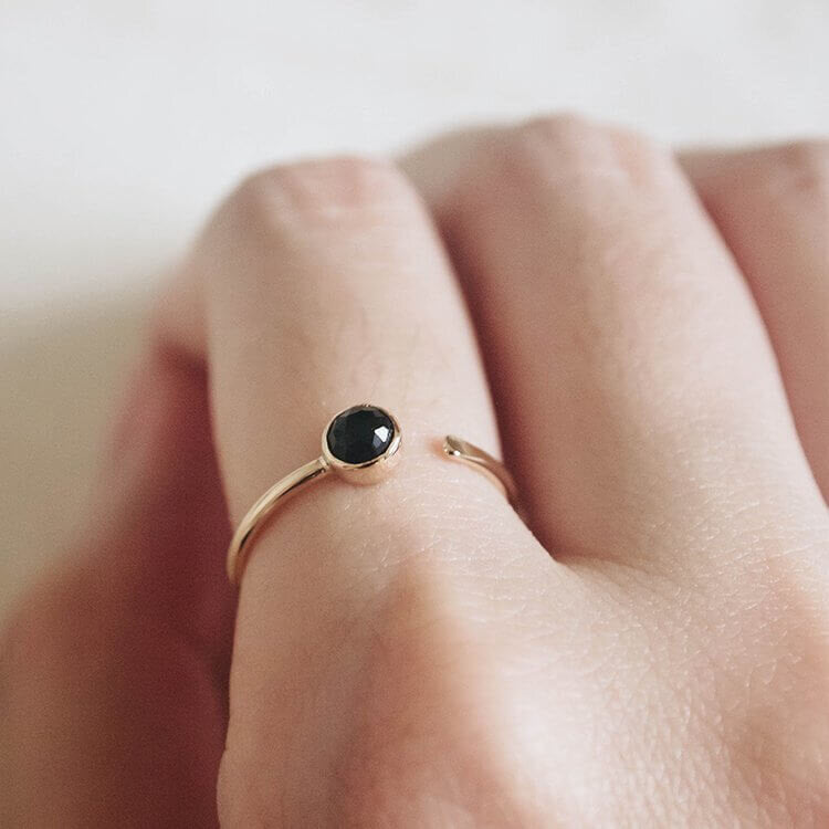 Adelphe - Open Onyx Ring