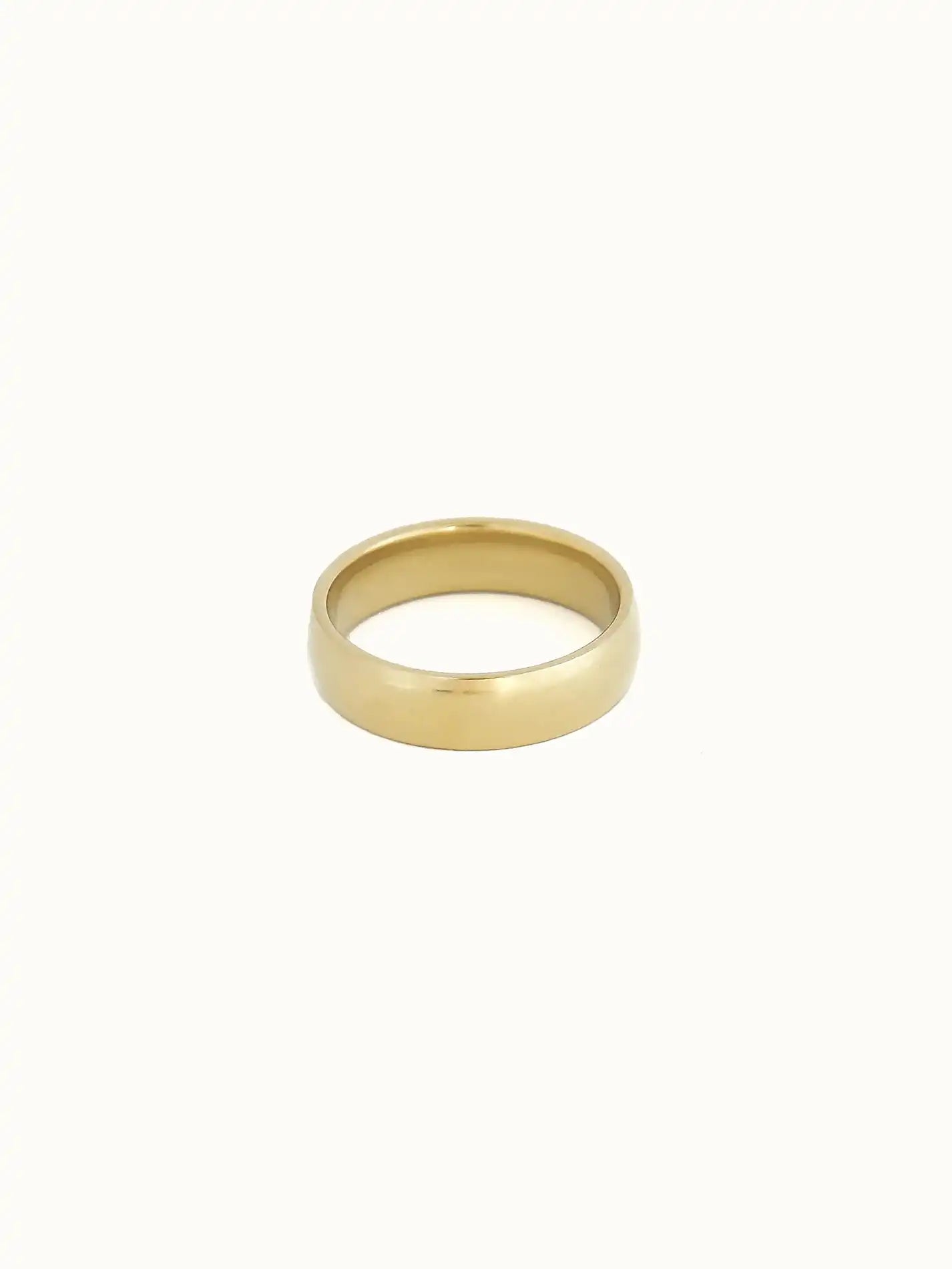 Classic cigar band ring solid yellow gold