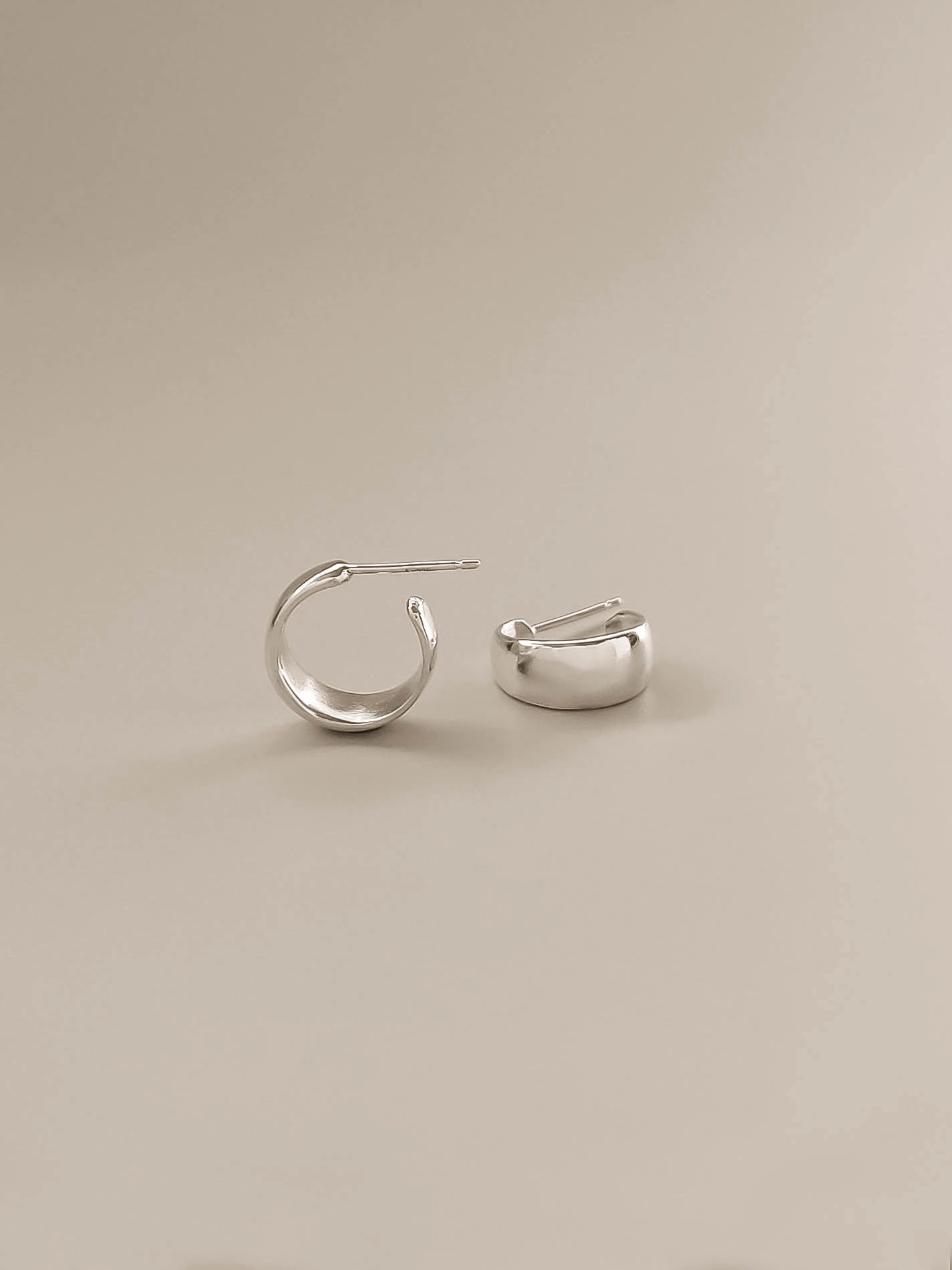 Silver Huggie hoop earrings