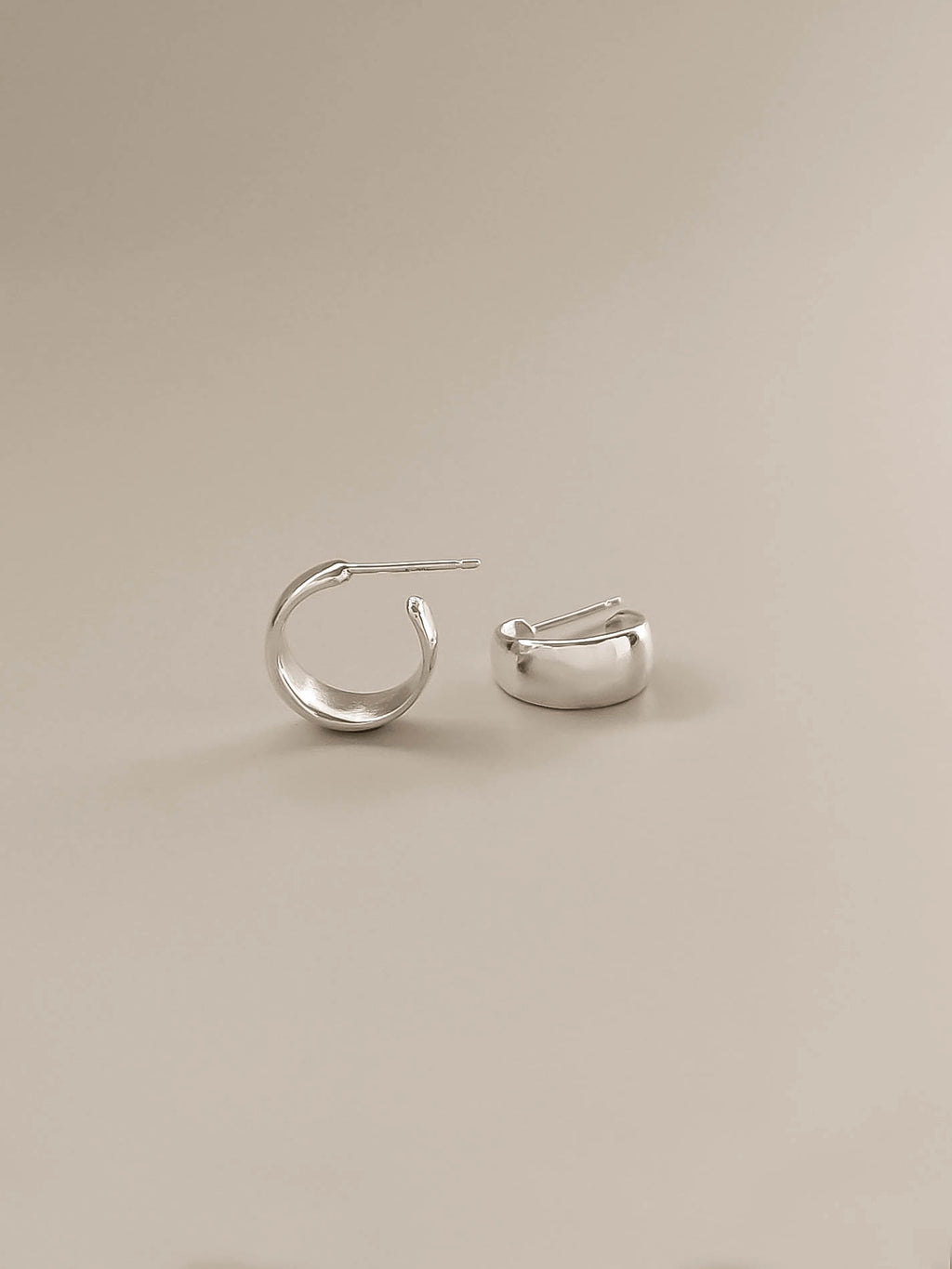 Silver Huggie hoop earrings