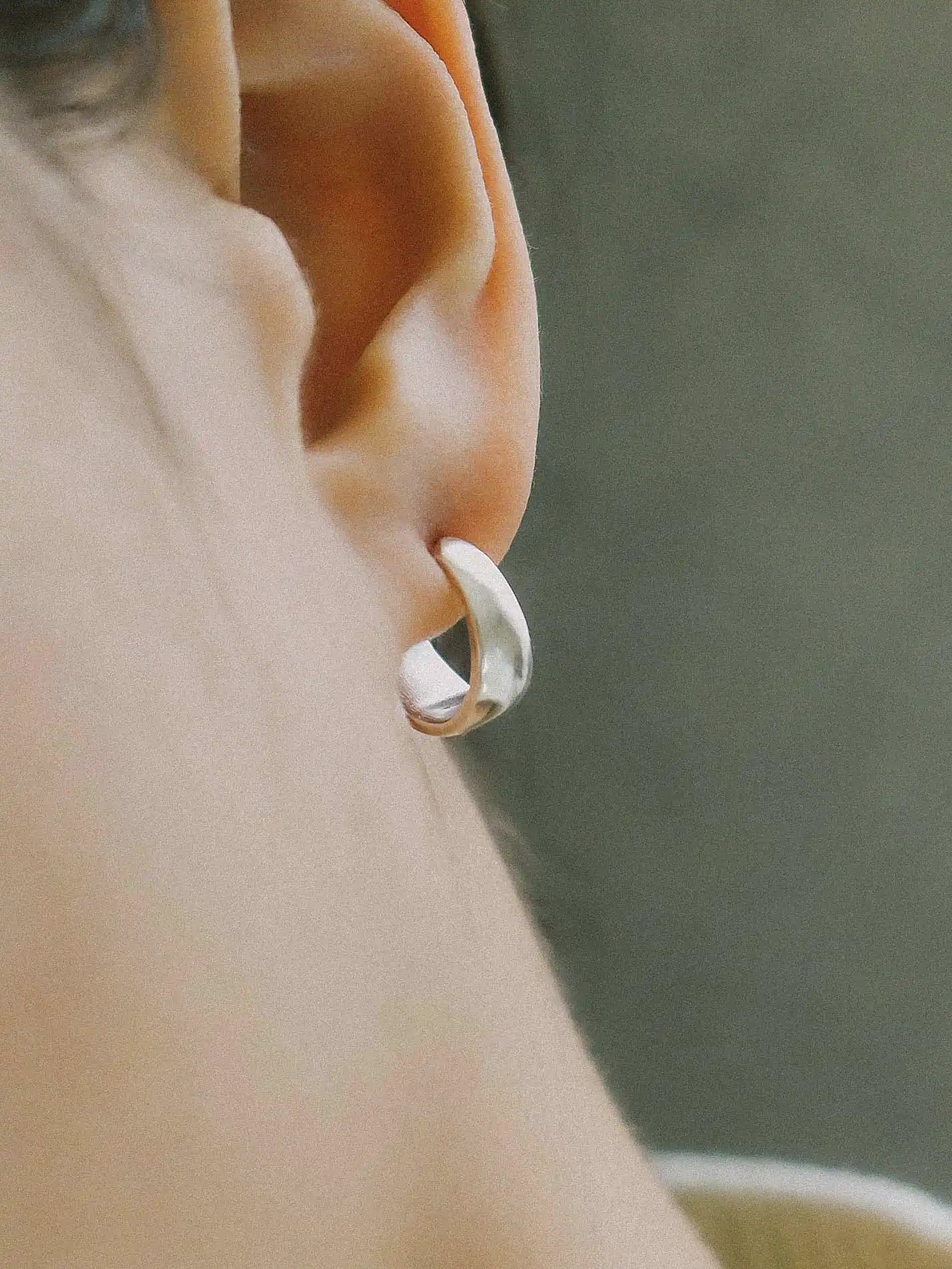 Silver Huggie hoop earrings