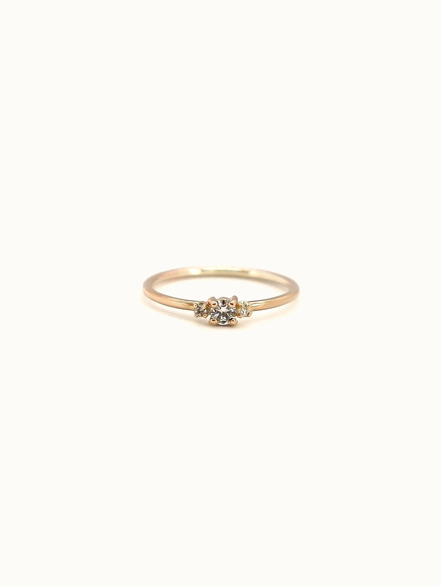 small trilogy diamond ring gold