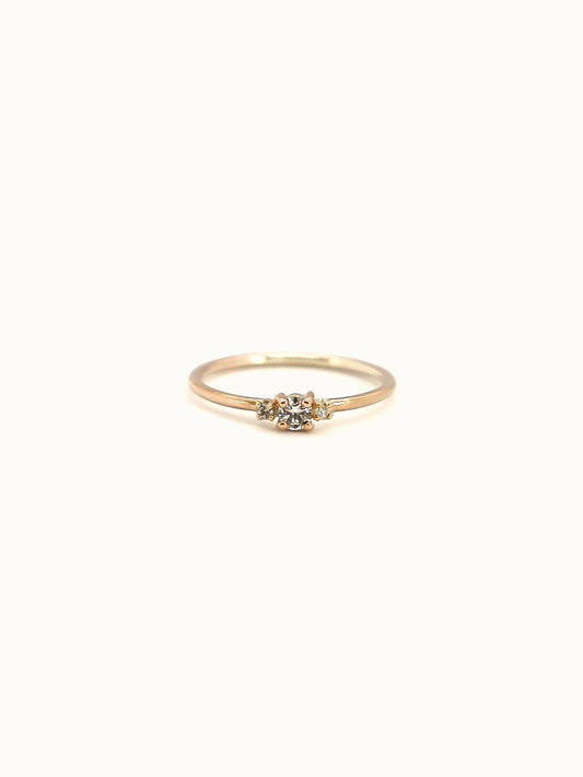 small trilogy diamond ring gold