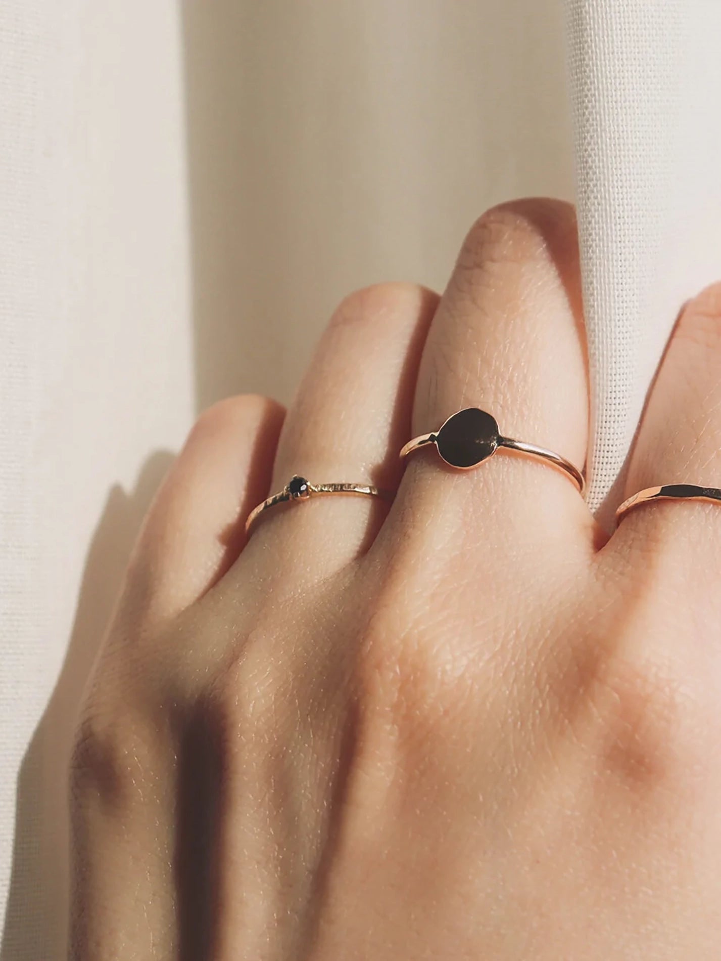 Tiny Black Diamond Ring