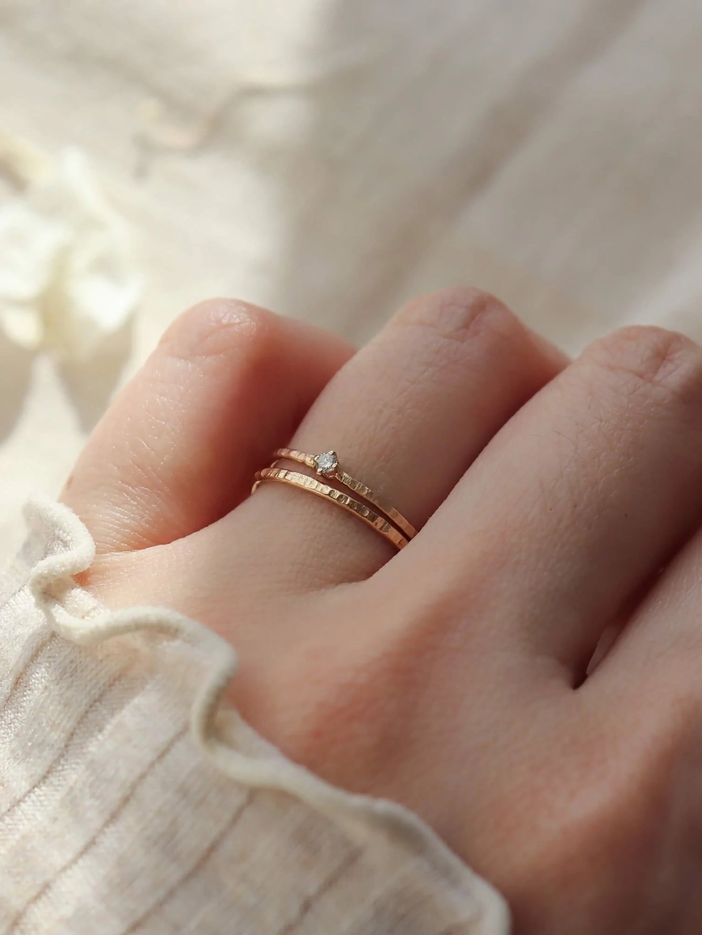 .03ct Tiny Diamond Solitaire Ring