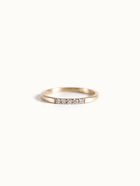 Vanee.  Petite pave diamond ring