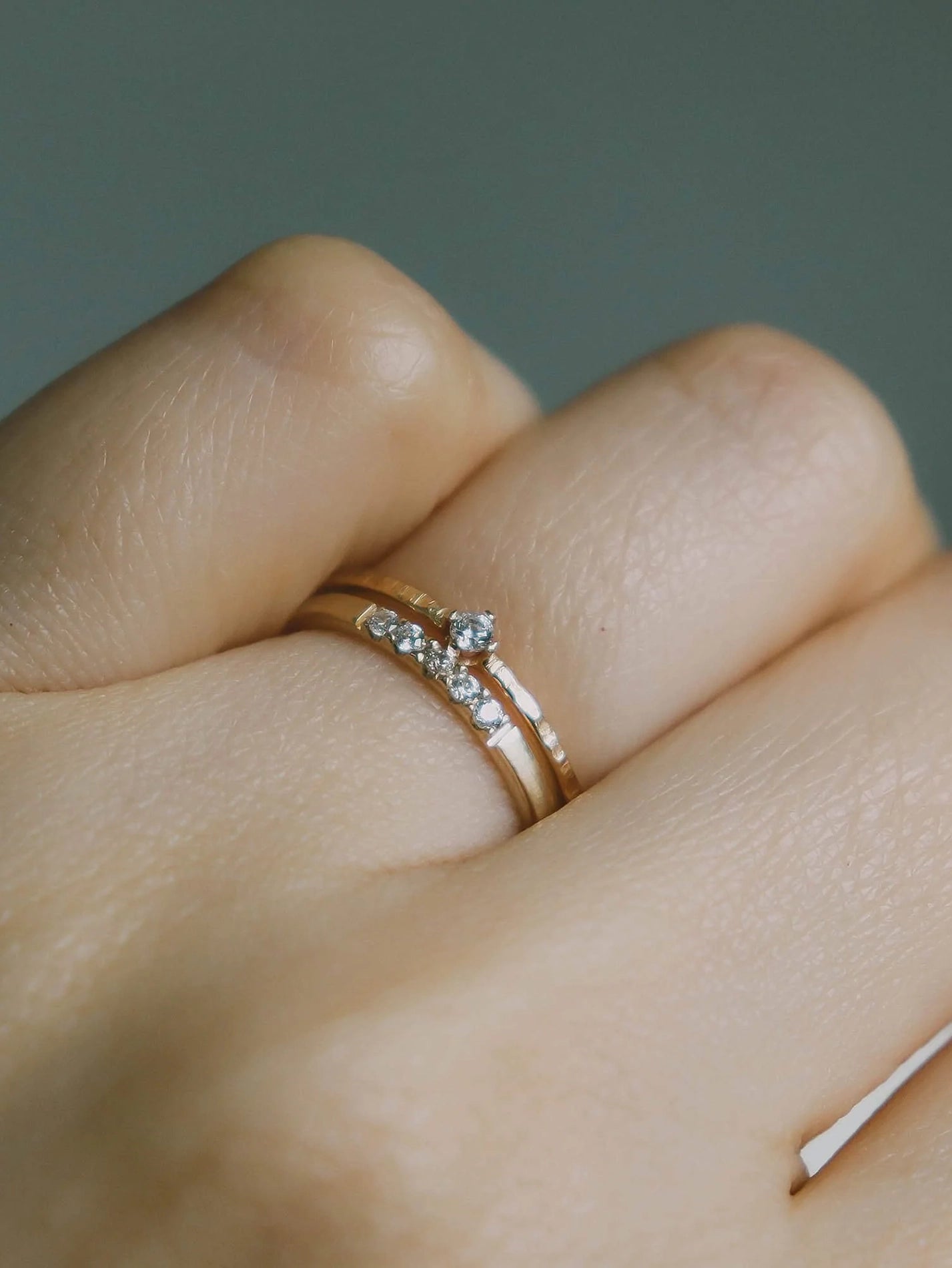 Tiny Diamond Ring - 14K Solid Gold | Rito Originals
