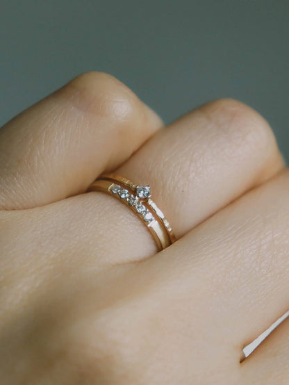 Vanee.  Petite pave diamond ring